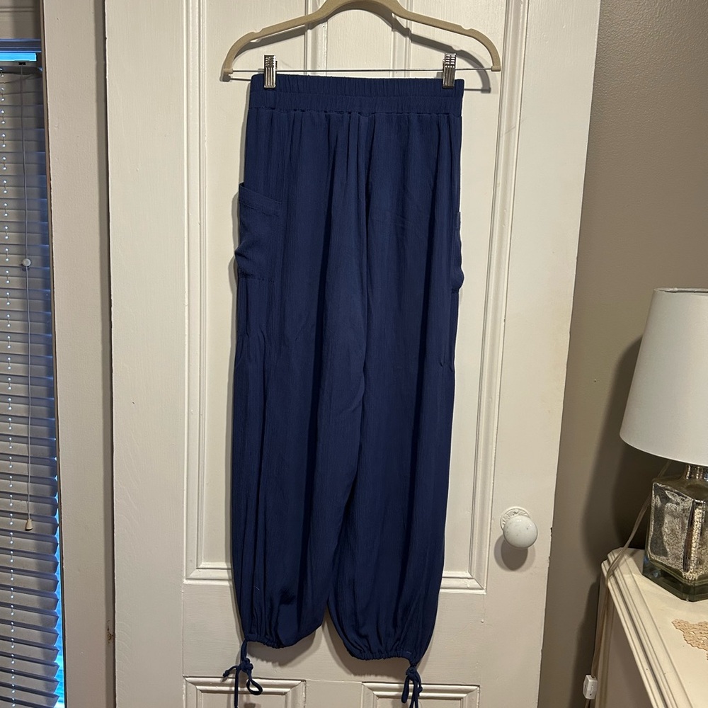 Mahina Navy Relaxed Fit Pants